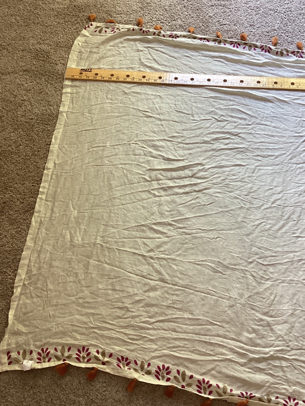 Natural life sheer curtain with tassels set of 2 - Picture 7 of 11